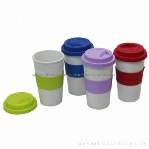 16oz Ceramic Mugs for Promotional Purposes, Double/Single Wall with Silicone Cover
